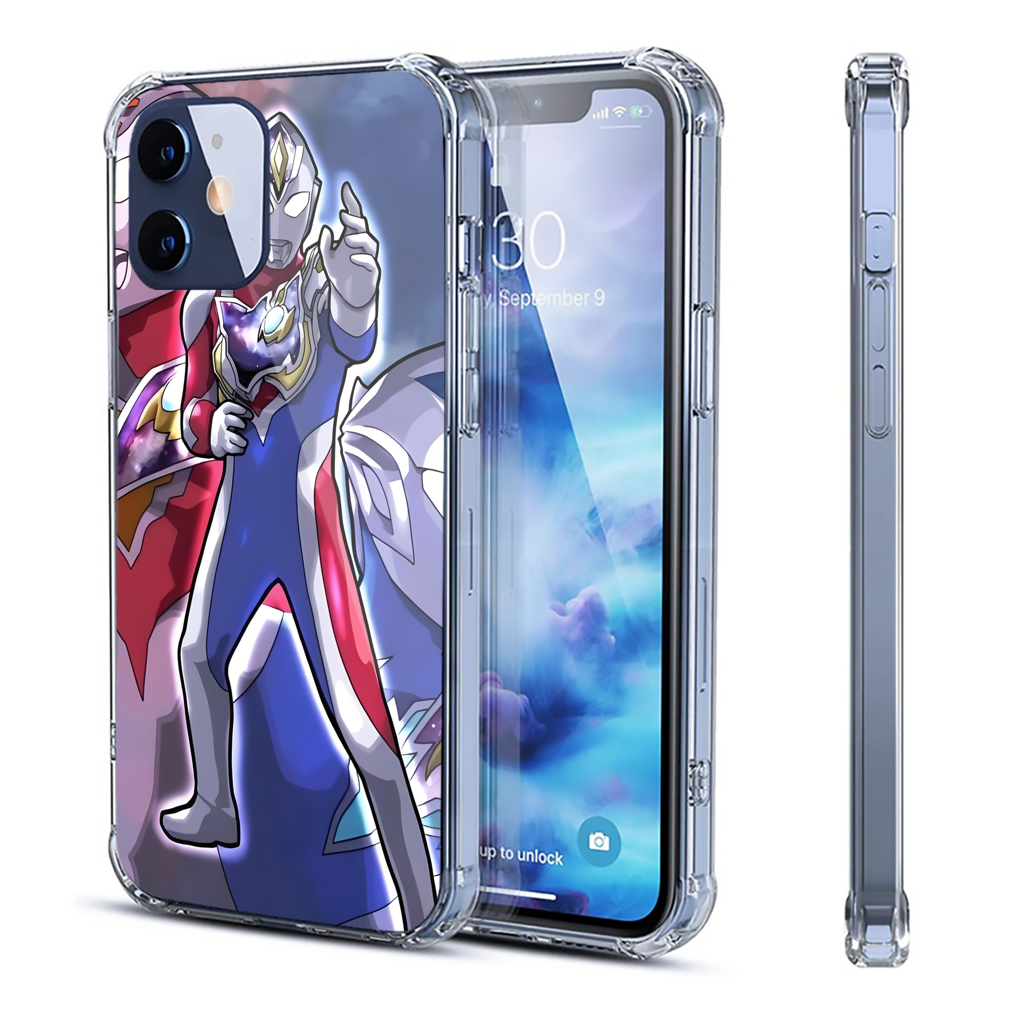 （画像用） ウルトラマン Ultraman 【iPhone 12シリーズ対応】透明スマホケース（クリアソフトケース）